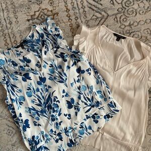 Bundle of 2 Banana Republic Blue and White Floral Top XS/Small
